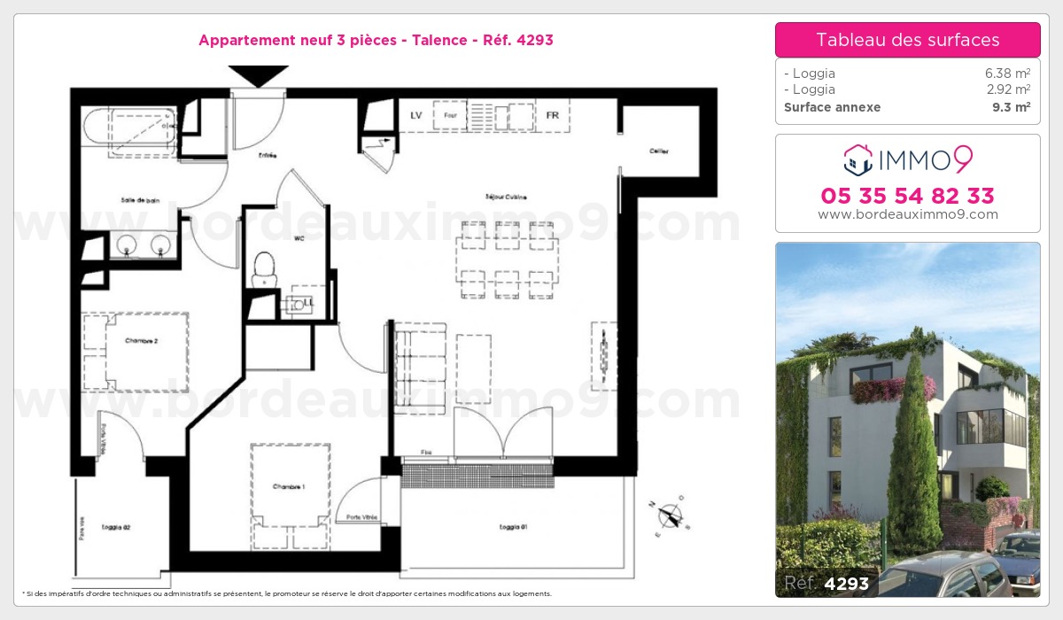 Plan et surfaces, Programme neuf Talence Référence n° 4293