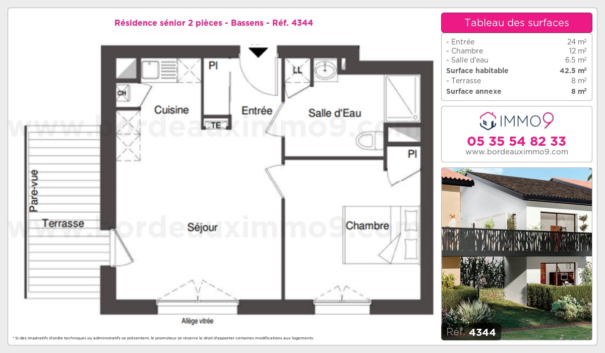 Plan et surfaces, Programme neuf Bassens Référence n° 4344