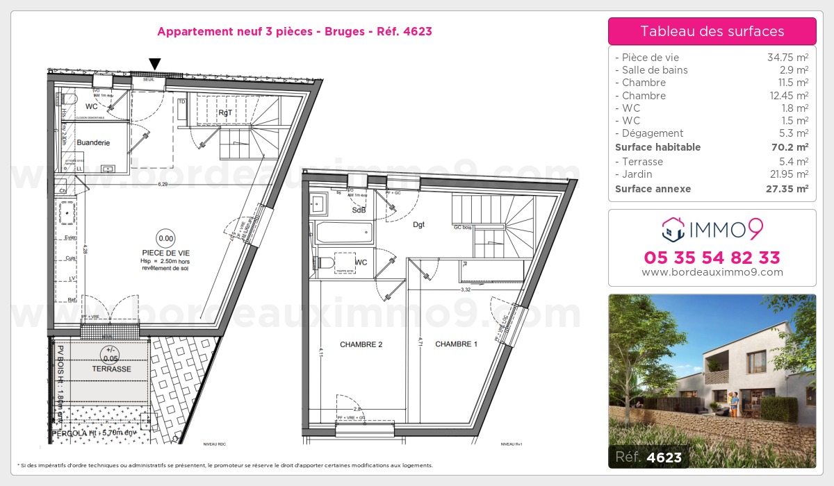 Plan et surfaces, Programme neuf  Référence n° 