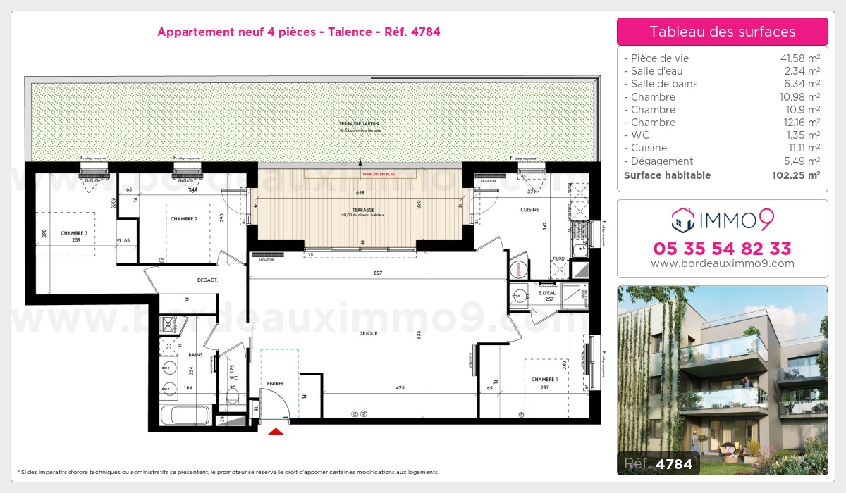 Plan et surfaces, Programme neuf Talence Référence n° 4784