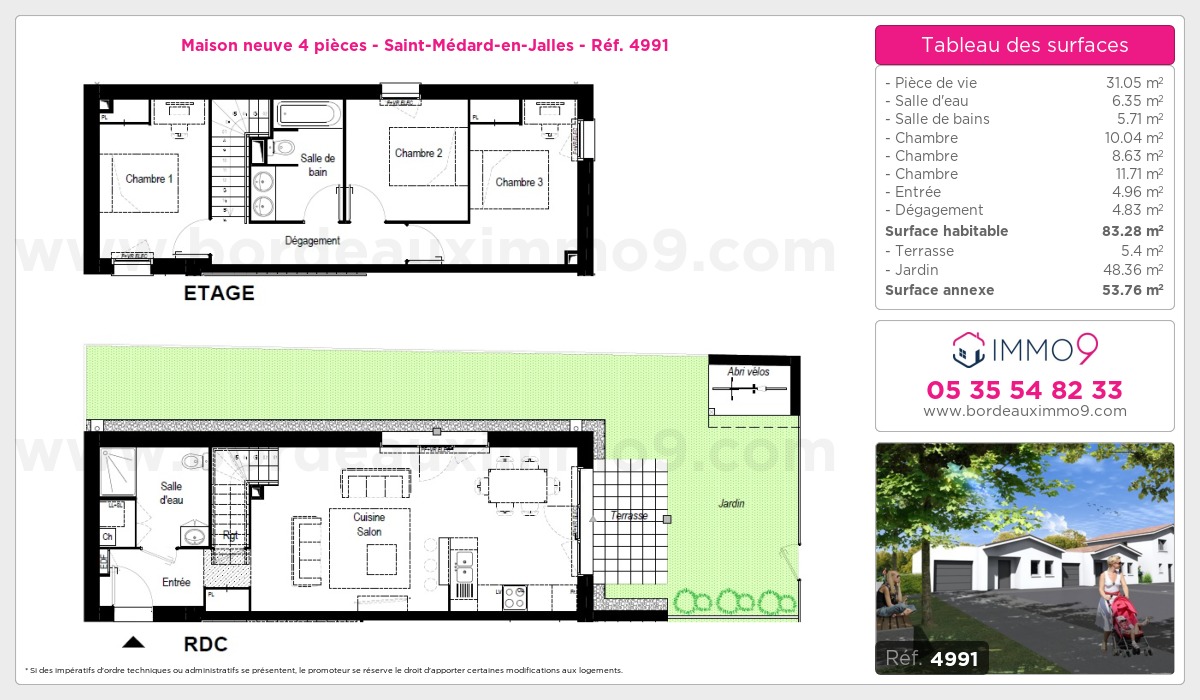 Plan et surfaces, Programme neuf  Référence n° 