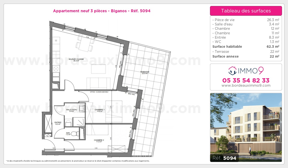 Plan et surfaces, Programme neuf Biganos Référence n° 5094