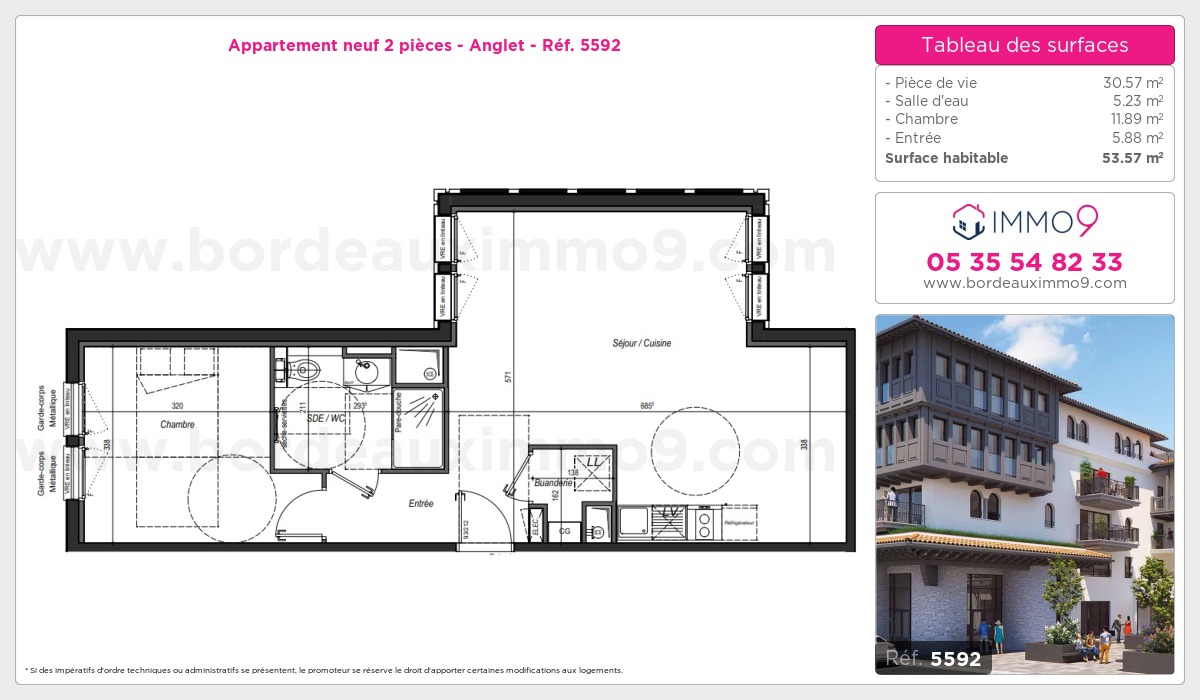 Plan et surfaces, Programme neuf Anglet Référence n° 5592