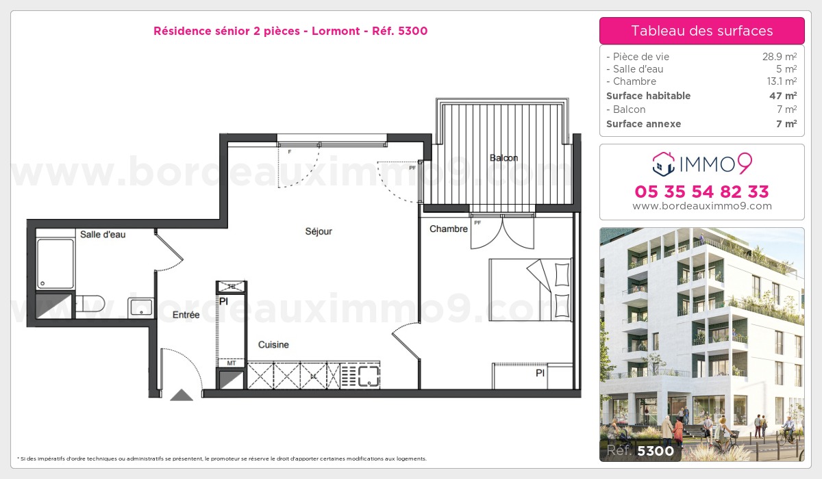 Plan et surfaces, Programme neuf Lormont Référence n° 5300