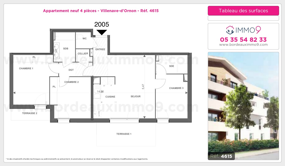 Plan et surfaces, Programme neuf  Référence n° 