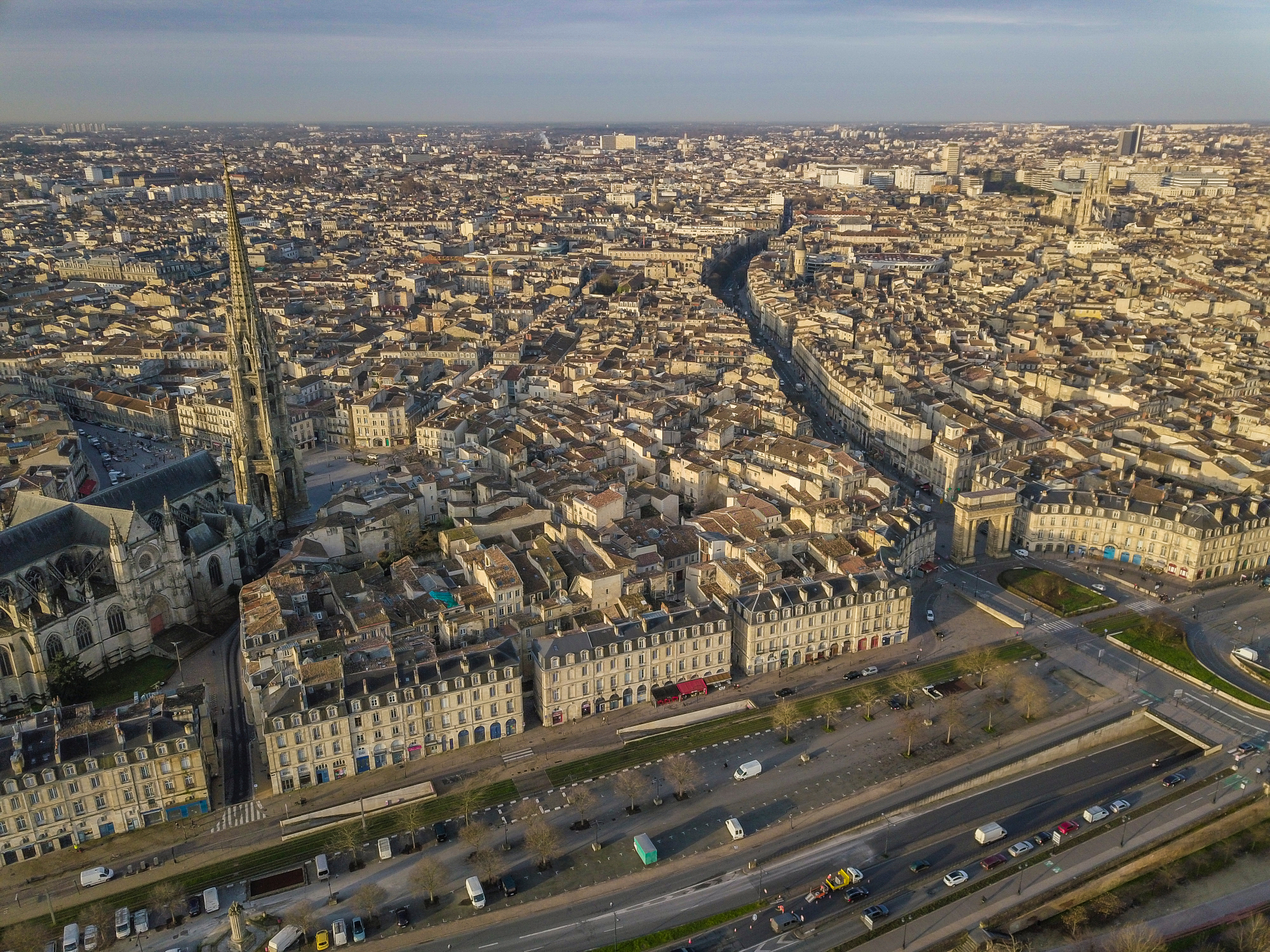 Vue aérienne sur Bordeaux
