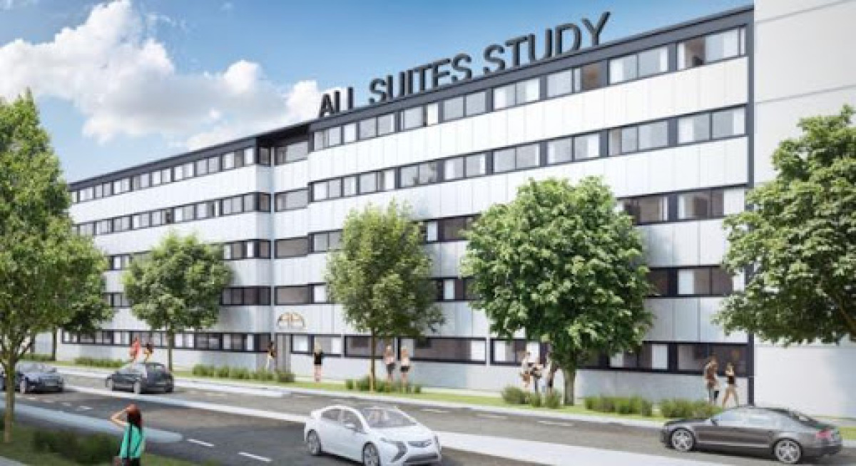 Vue extérieure sur la résidence All Suites Studies à Pessac Groupe Pichet - Résidence All Suites Study k
