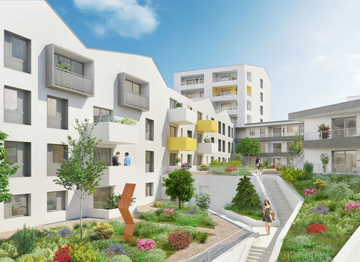 Vue extérieure sur la résidence Intendant dans le quartier Bacalan Vinci Immobilier - Résidence Intendant