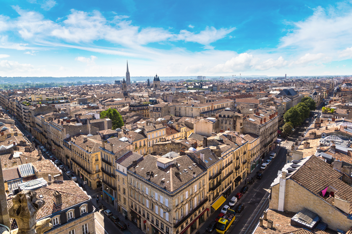 Bordeaux zone loi Pinel - vue aérienne de la ville de Bordeaux