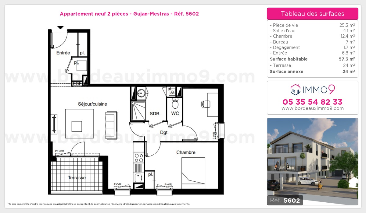 Plan et surfaces, Programme neuf Gujan-Mestras Référence n° 5602