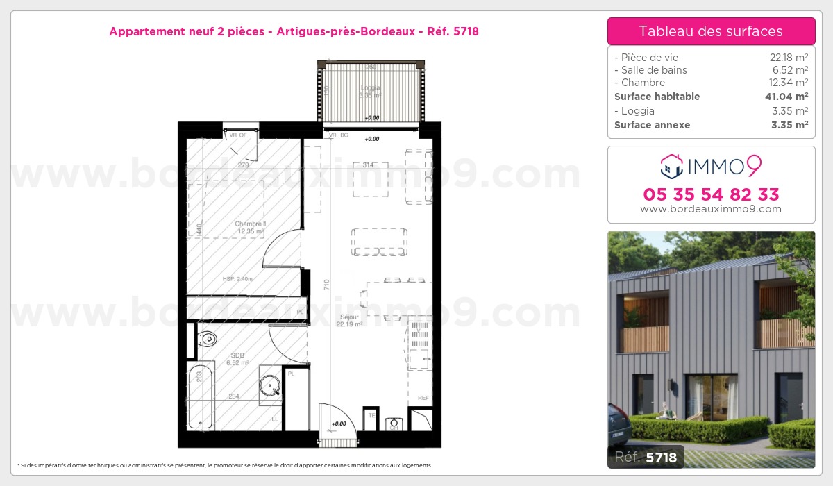 Plan et surfaces, Programme neuf Artigues-près-Bordeaux Référence n° 5718