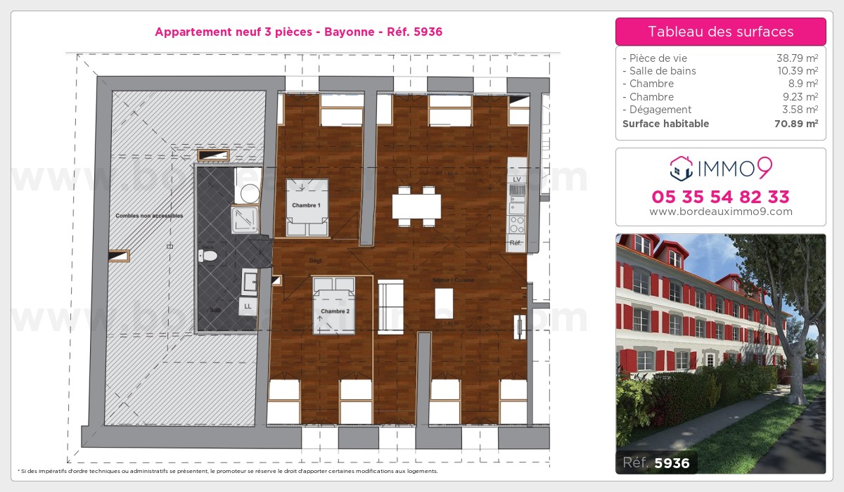 Plan et surfaces, Programme neuf Bayonne Référence n° 5936