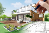  VEFA à Bordeaux–Illustration d’une maison végétalisé avec un DPE et des plans d’architecte
