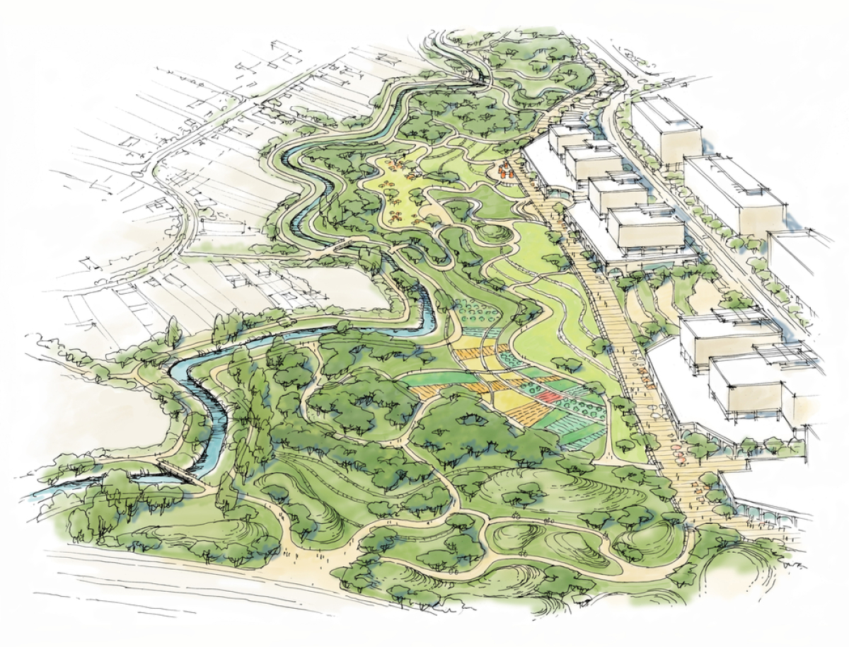 Pierre Hurmic poursuit le verdissement des boulevards Bordelais Boulevard des frères Moga à Bordeaux – croquis de parc urbain