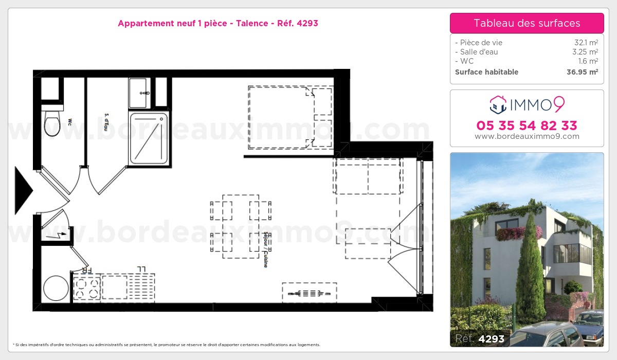 Plan et surfaces, Programme neuf Talence Référence n° 4293