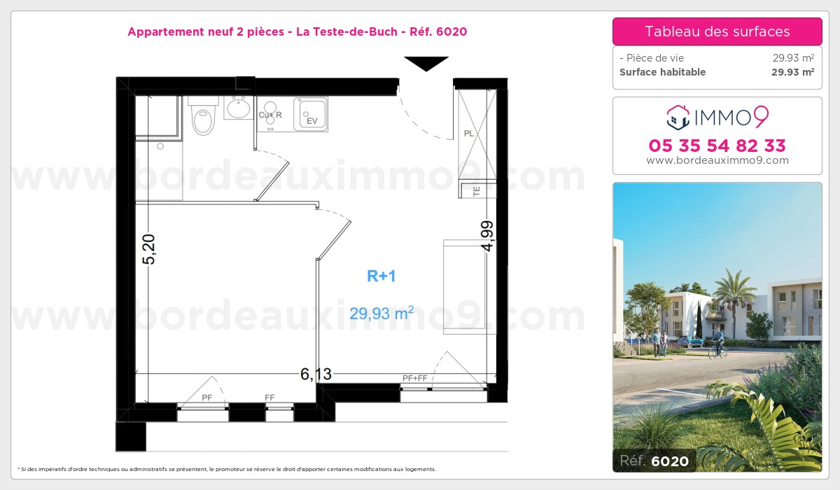 Plan et surfaces, Programme neuf Teste-de-Buch Référence n° 6020