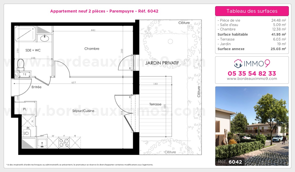 Plan et surfaces, Programme neuf Parempuyre Référence n° 6042