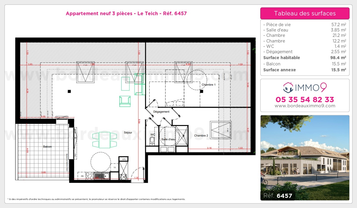 Plan et surfaces, Programme neuf Teich Référence n° 6457