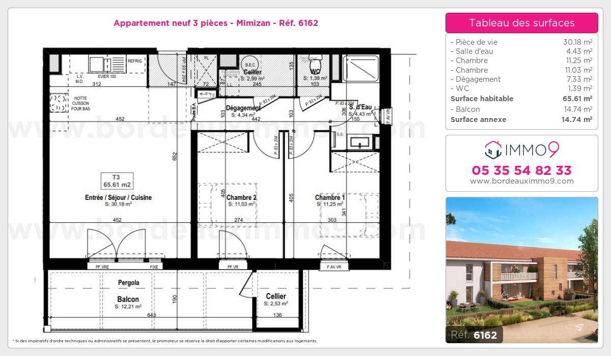 Plan et surfaces, Programme neuf Mimizan Référence n° 6162