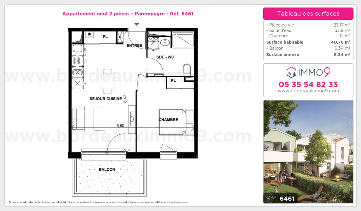 Plan et surfaces, Programme neuf Parempuyre Référence n° 6461