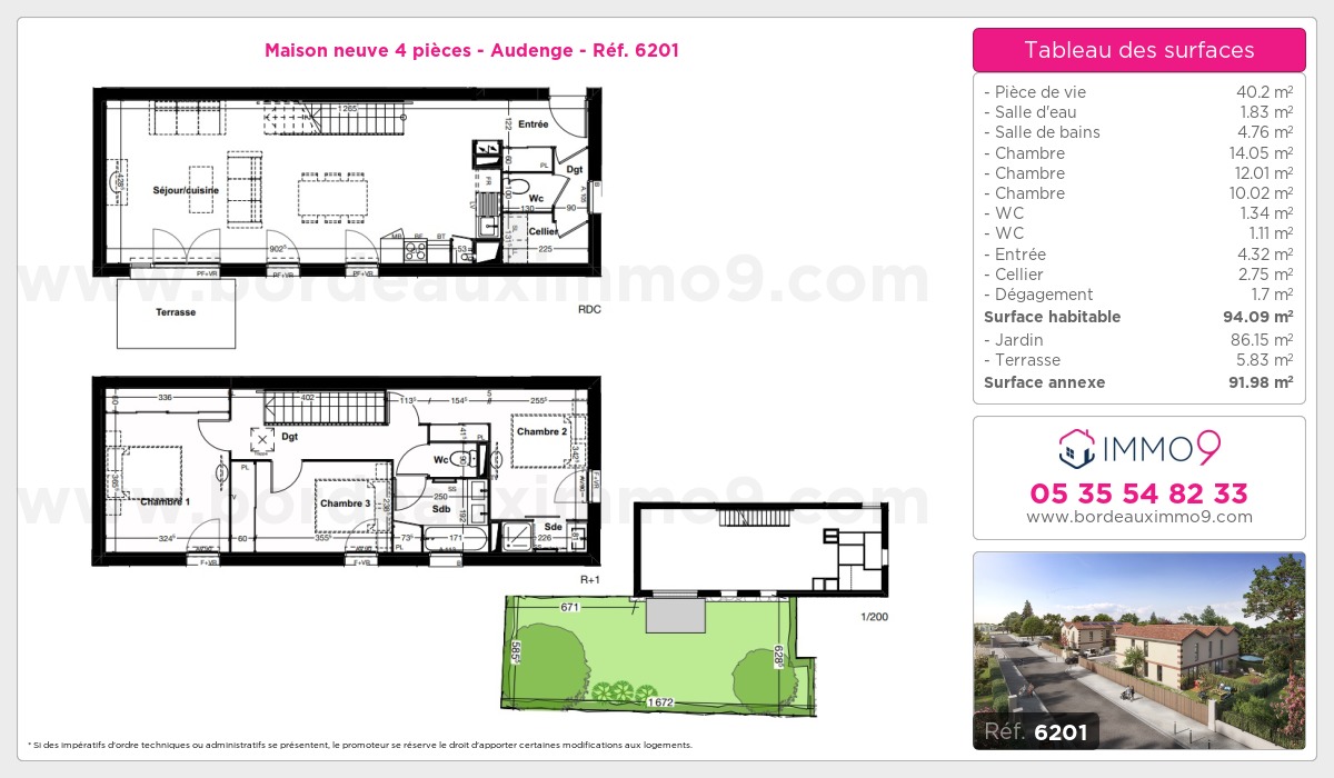 Plan et surfaces, Programme neuf Audenge Référence n° 6201