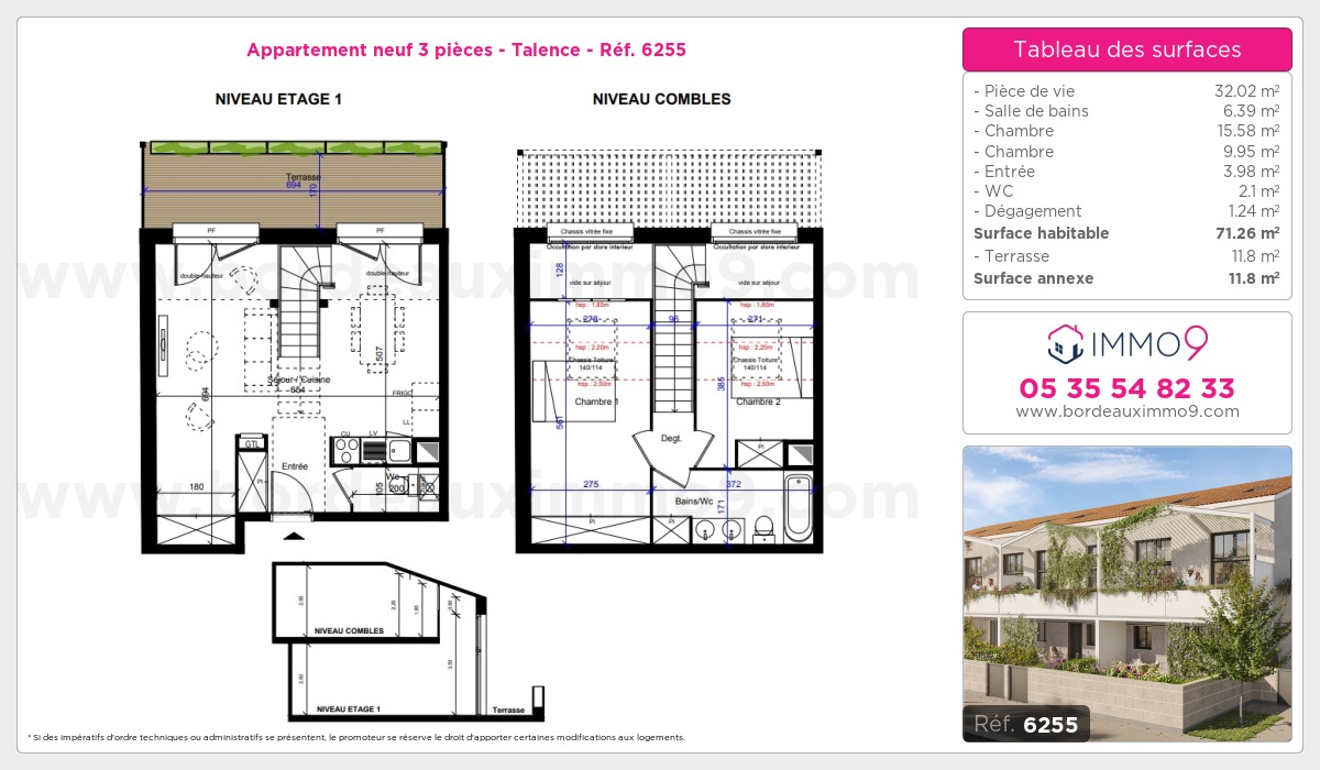 Plan et surfaces, Programme neuf Talence Référence n° 6255