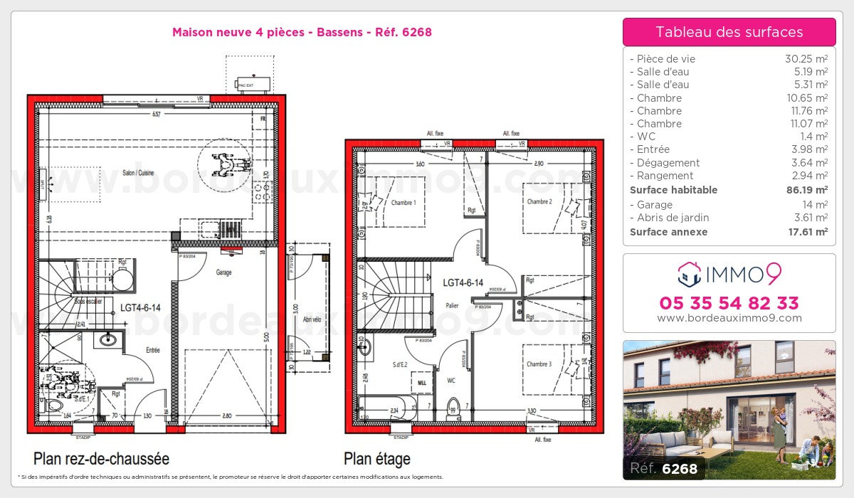 Plan et surfaces, Programme neuf Bassens Référence n° 6268