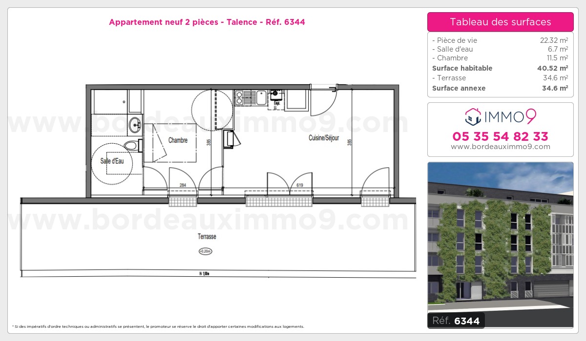 Plan et surfaces, Programme neuf Talence Référence n° 6344