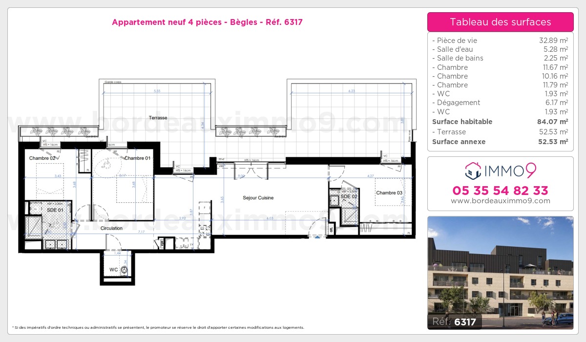 Plan et surfaces, Programme neuf Bègles Référence n° 6317