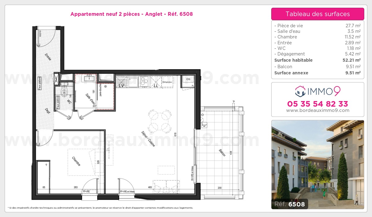 Plan et surfaces, Programme neuf Anglet Référence n° 6508