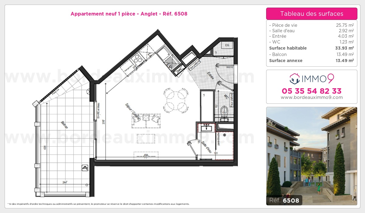 Plan et surfaces, Programme neuf Anglet Référence n° 6508