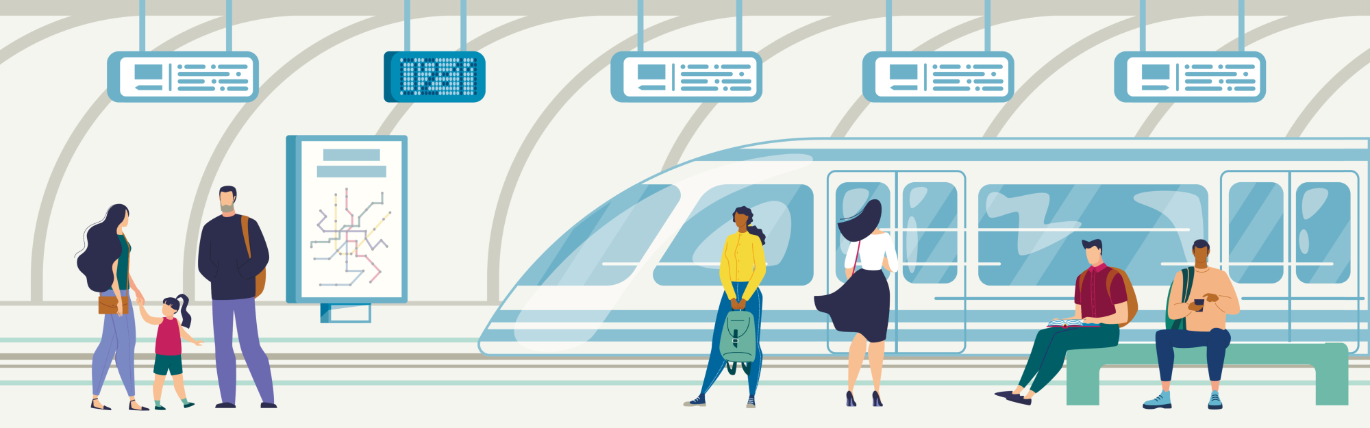 Illustration vectorielle d'une station de métro