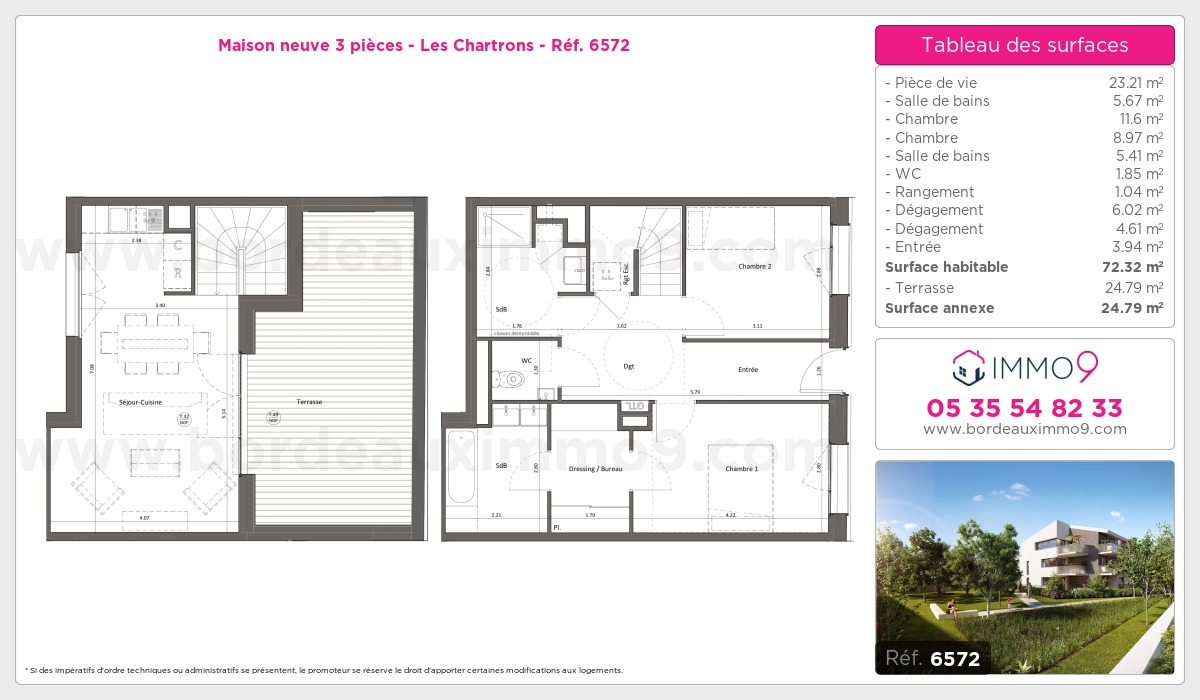 Plan et surfaces, Programme neuf Bordeaux : Chartrons Référence n° 6572