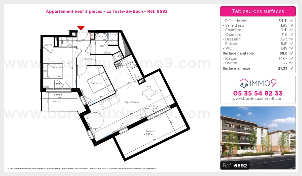 Plan et surfaces, Programme neuf Teste-de-Buch Référence n° 6692