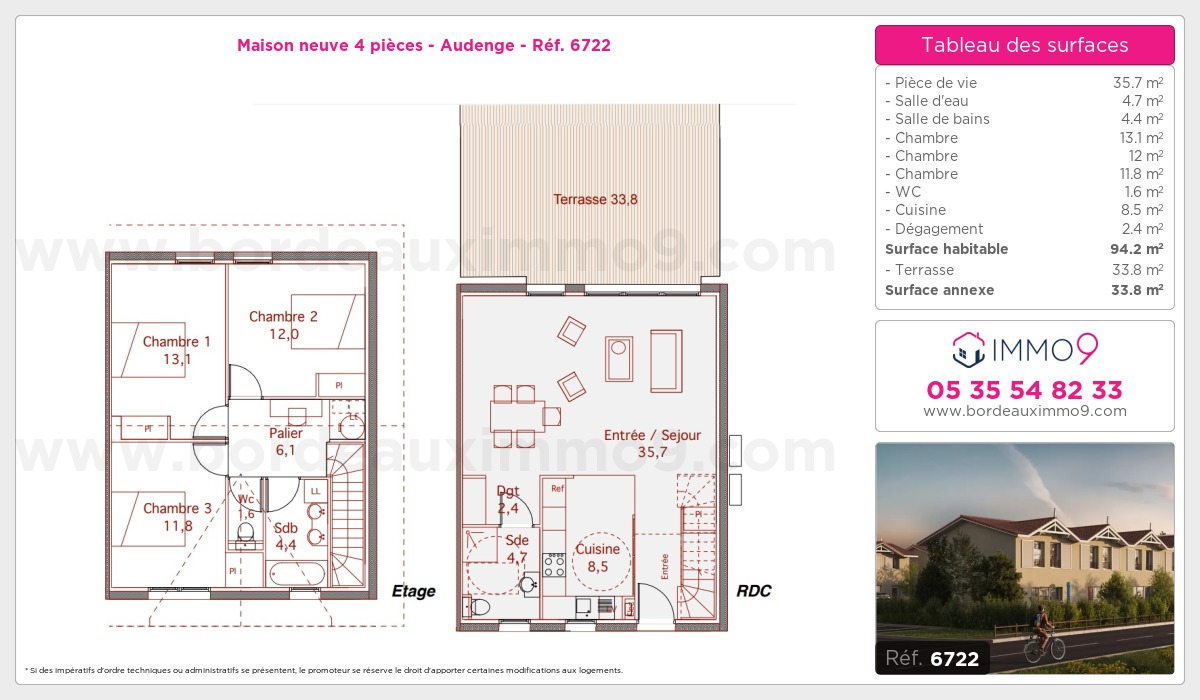 Plan et surfaces, Programme neuf Audenge Référence n° 6722