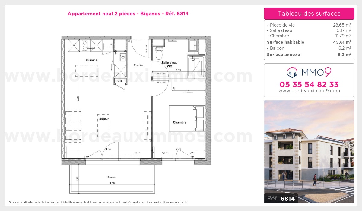 Plan et surfaces, Programme neuf Biganos Référence n° 6814