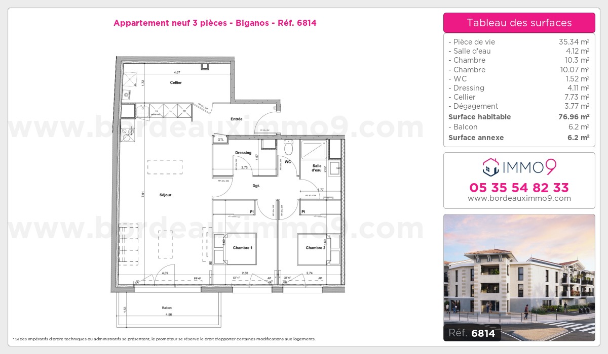 Plan et surfaces, Programme neuf Biganos Référence n° 6814