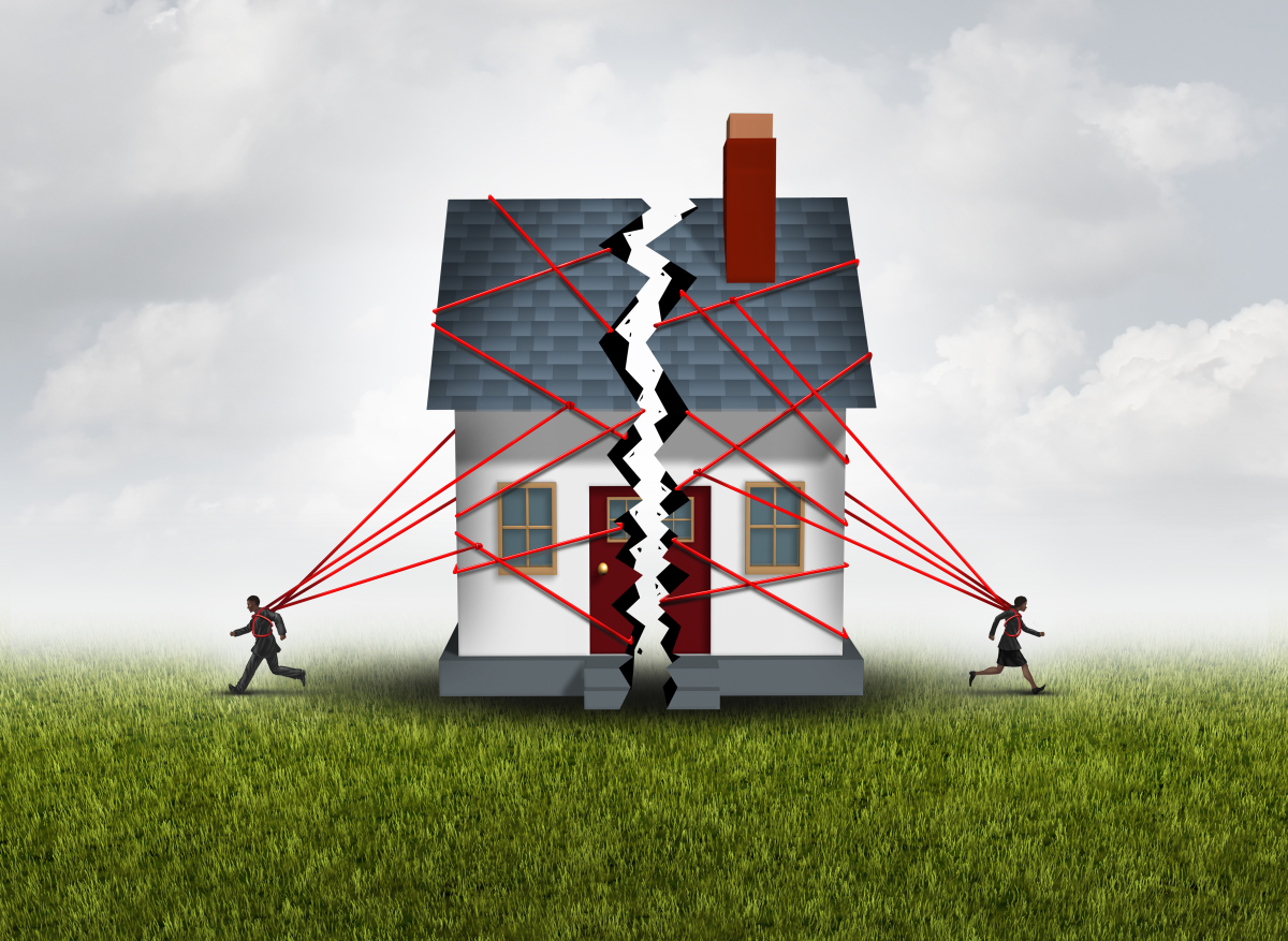 Achat immobilier en démembrement – Représentation d’une maison divisée en deux