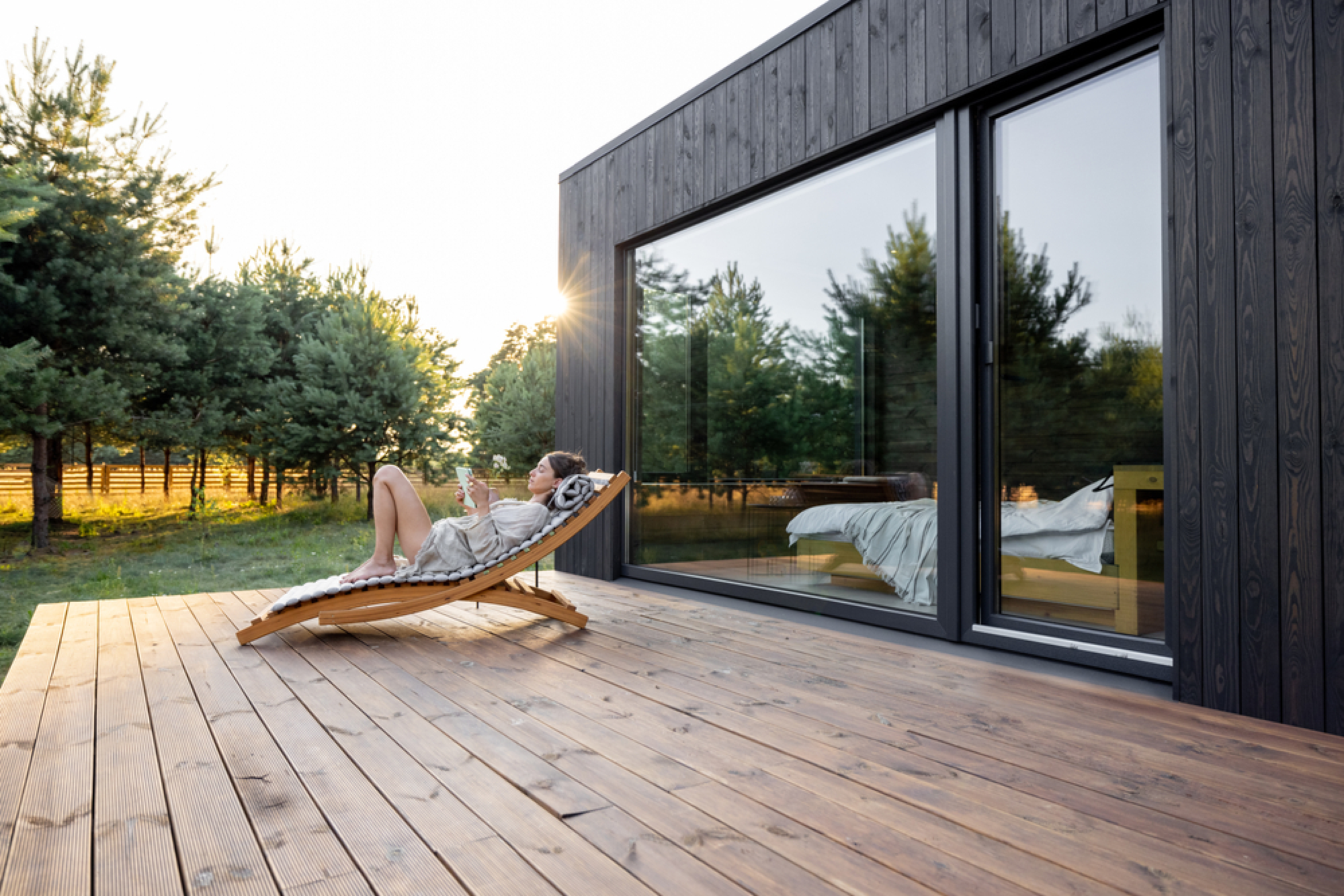 Une maison à ossature bois dans un milieu naturel
