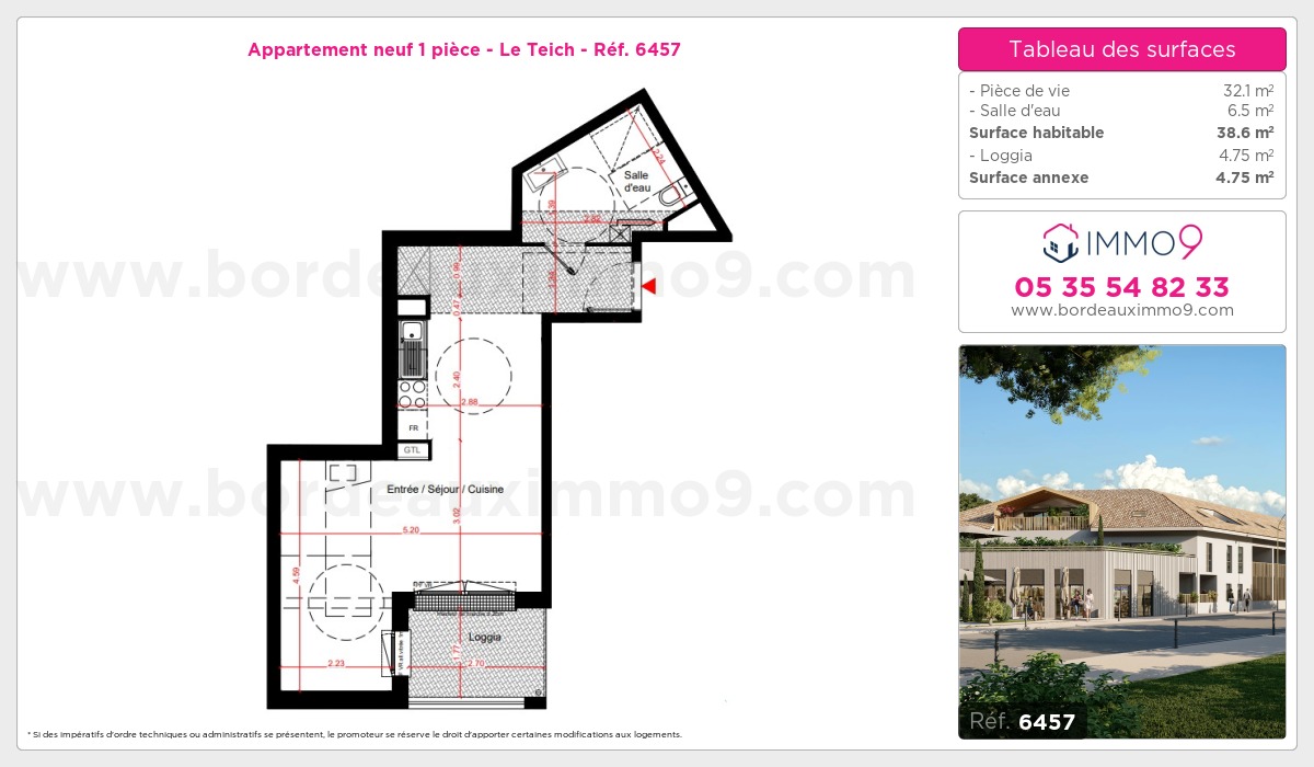 Plan et surfaces, Programme neuf Teich Référence n° 6457