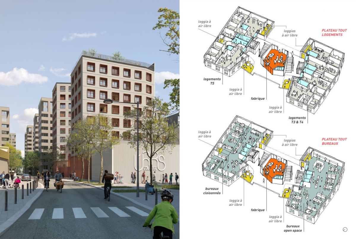 permis de construire sans affectation – visuel TEBiO+plan de coupe