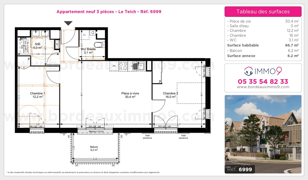 Plan et surfaces, Programme neuf Teich Référence n° 6999