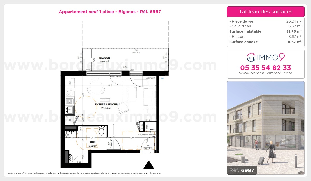 Plan et surfaces, Programme neuf Biganos Référence n° 6997