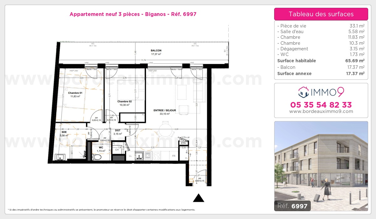 Plan et surfaces, Programme neuf Biganos Référence n° 6997