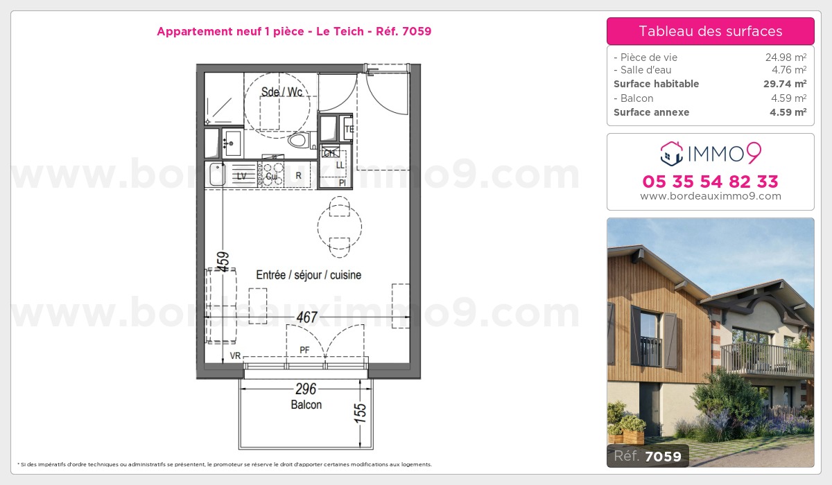 Plan et surfaces, Programme neuf Teich Référence n° 7059