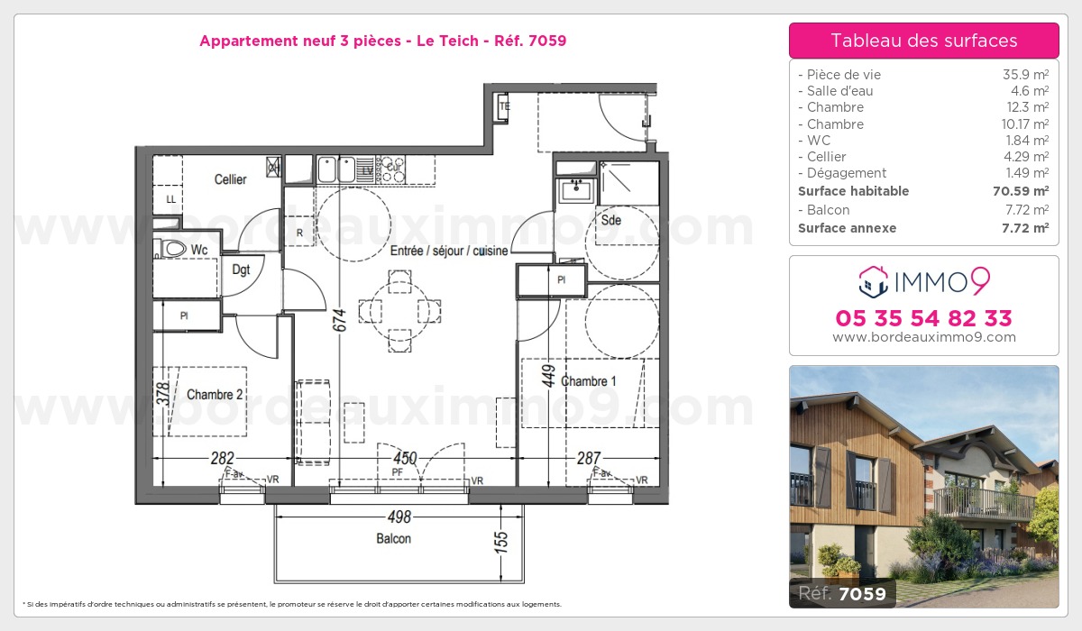 Plan et surfaces, Programme neuf Teich Référence n° 7059