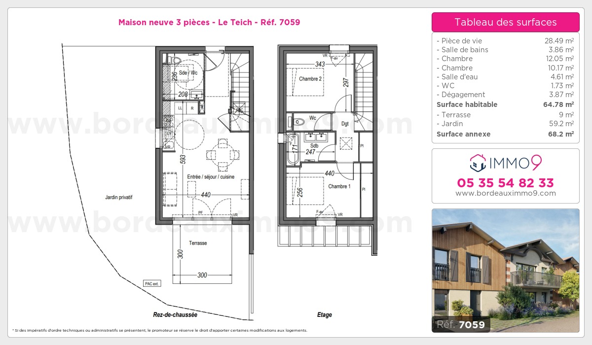 Plan et surfaces, Programme neuf Teich Référence n° 7059