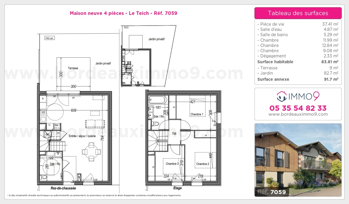 Plan et surfaces, Programme neuf Teich Référence n° 7059