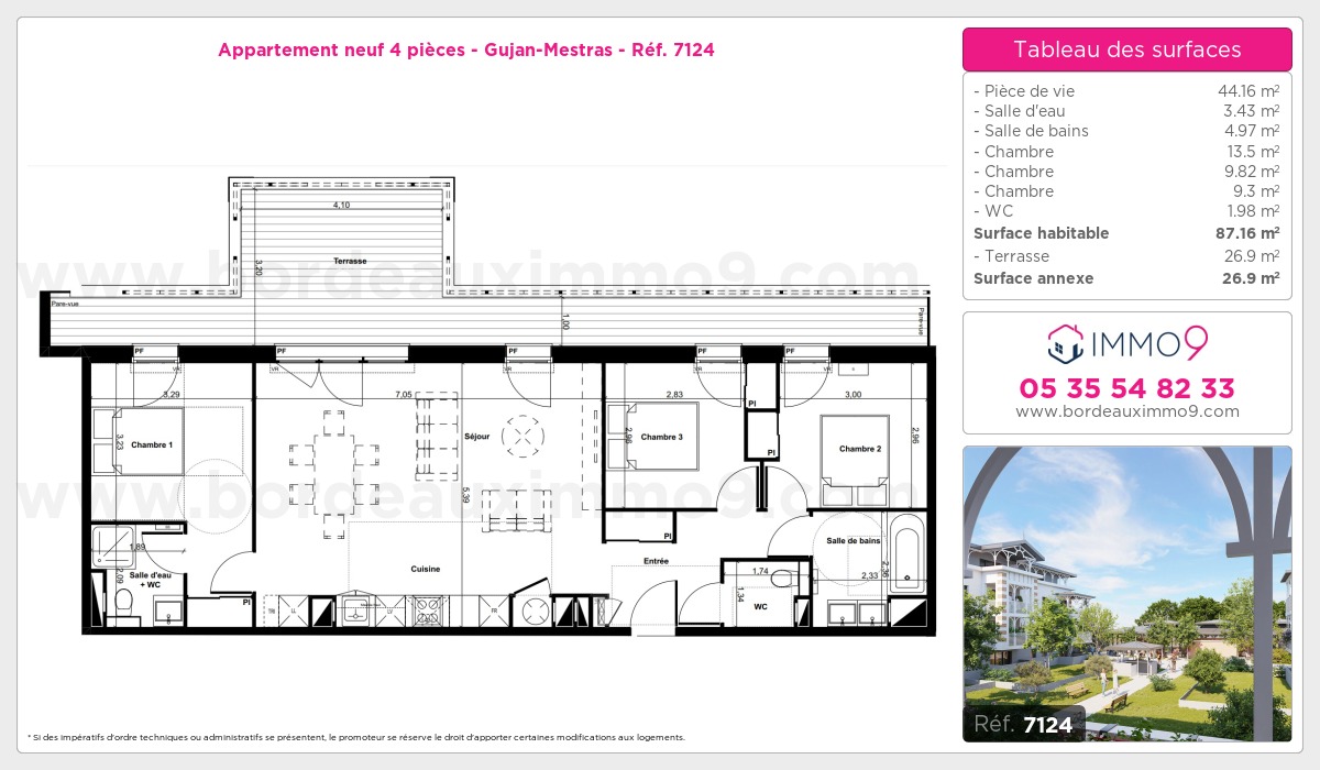 Plan et surfaces, Programme neuf Gujan-Mestras Référence n° 7124