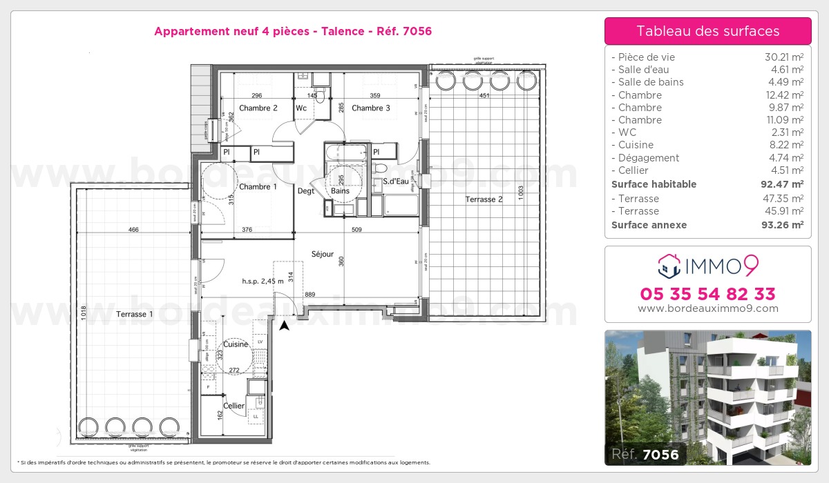 Plan et surfaces, Programme neuf Talence Référence n° 7056